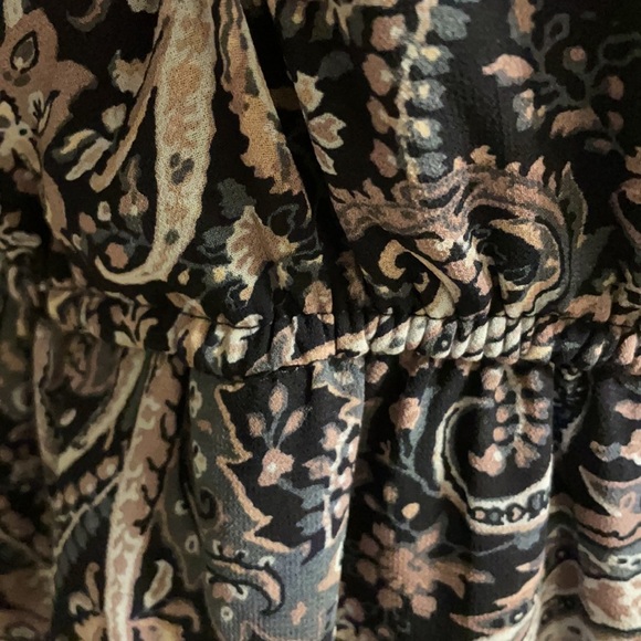 SUNDRESS blouson sundress Ruffled belted high low, casual vintage paisley Small - Picture 15 of 17